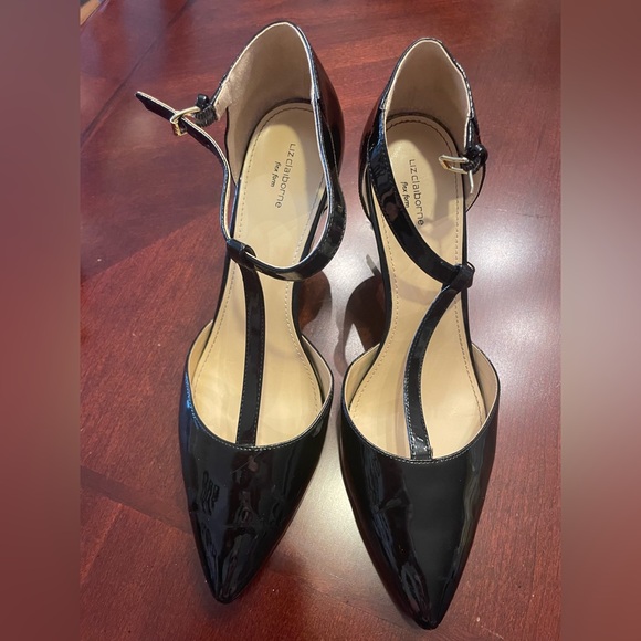 Liz Claiborne Shoes - Liz Claiborne Black Patent Heels with Ankle Strap